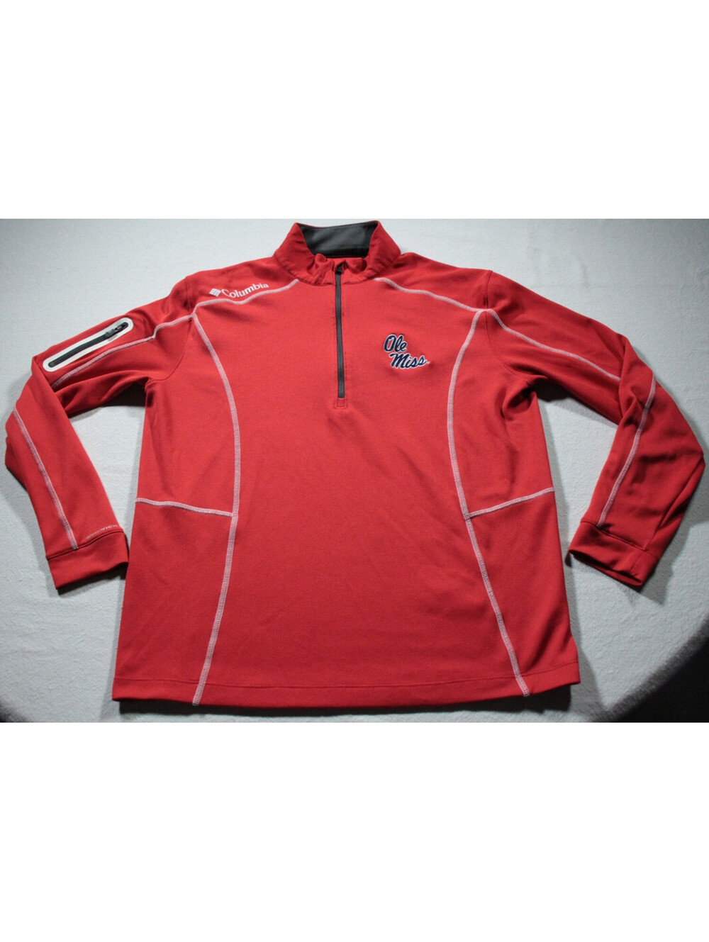 University of Mississippi Ole Miss Rebels Columbia Golf Quarter Zip Shirt M